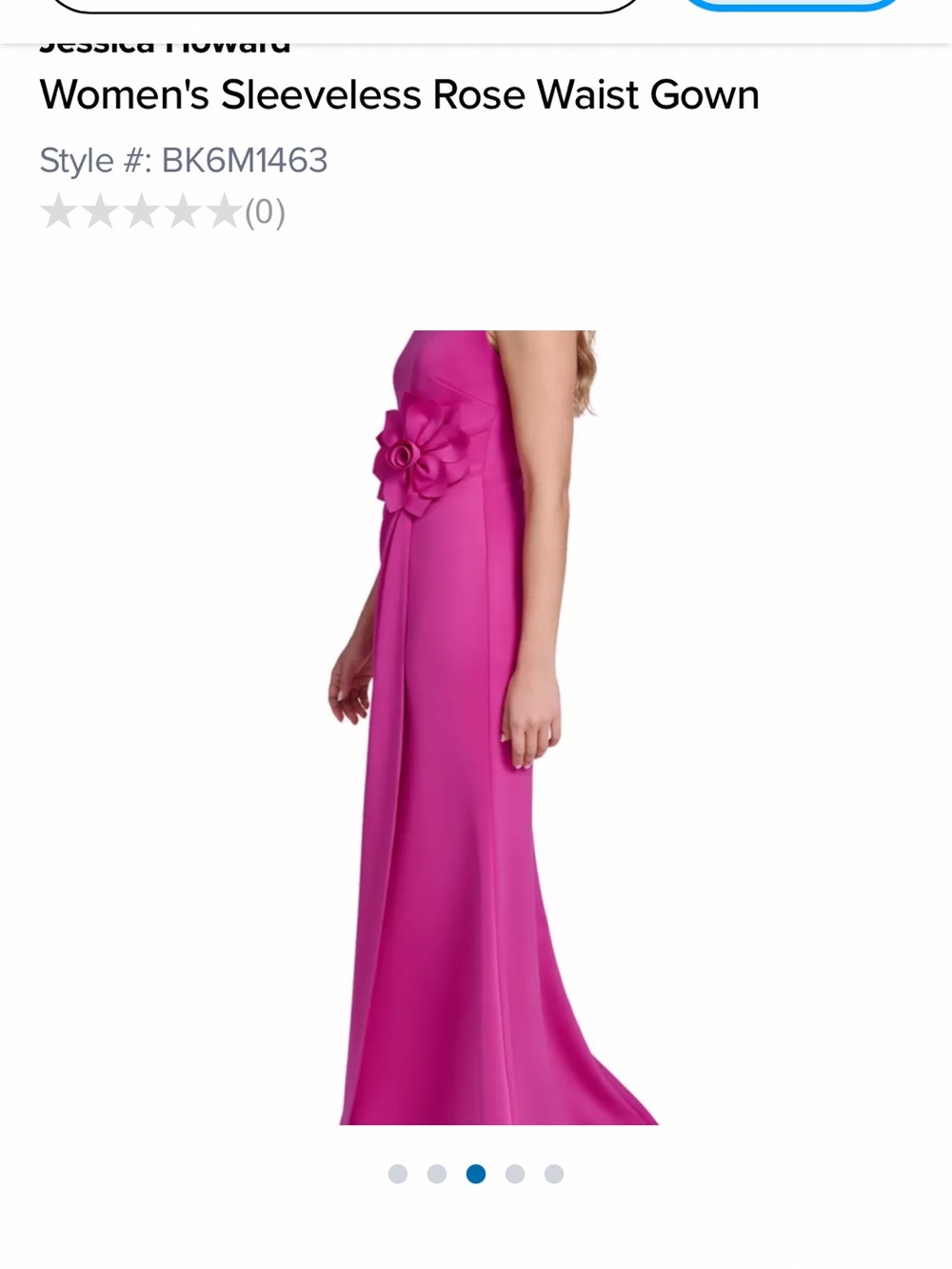 Jessica Howard Pink Sleeveless Formal Dress with Flower Detail
